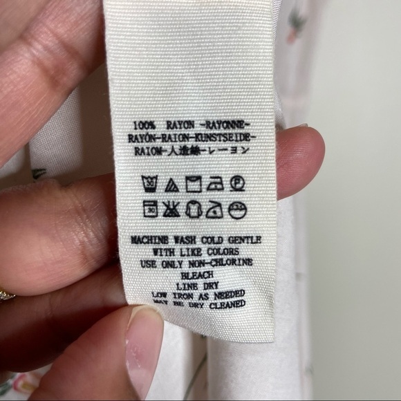 FREE PEOPLE Womens White Floral Empire Waist Dress Size 2 - Picture 4 of 7